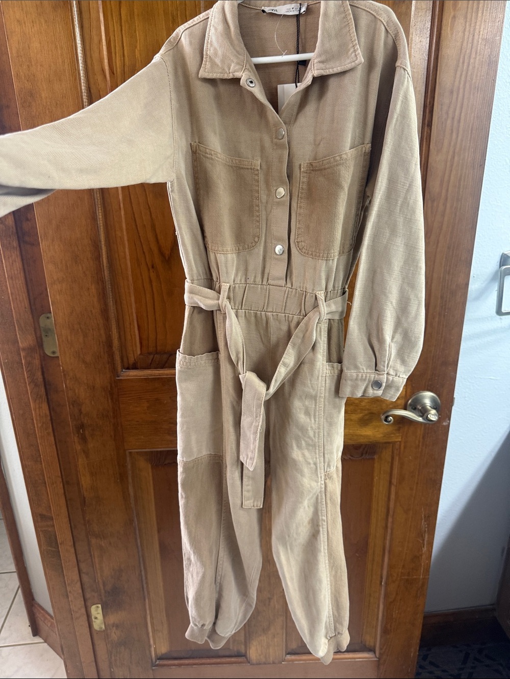 Zara Beige Utility Jacket with Button Front